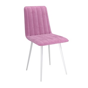 Обеденный стул Тахо, велюр тенерифе розовый/Цвет металл белый в Ульяновске