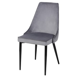 Мягкий дизайнерский стул Лорд СРП-071 Эмаль черная Веллюто серый в Ульяновске
