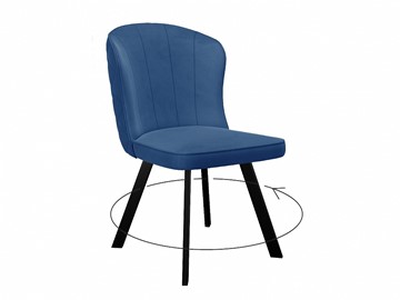 Обеденный стул 219 поворотный, микровелюр B8 blue, ножки черные в Ульяновске