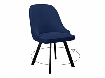 Обеденный стул 266 поворотный, микровелюр K17 синий, ножки черные в Ульяновске