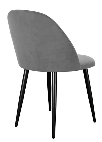 Обеденный стул 302, микровелюр B22 grey, ножки черные в Ульяновске - изображение 3