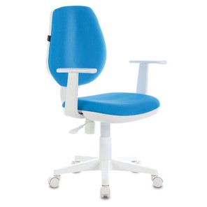 Офисное кресло Brabix Fancy MG-201W (с подлокотниками, пластик белый, голубое) 532411 в Ульяновске - предосмотр