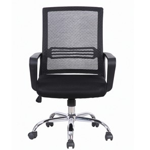 Кресло компьютерное Brabix Daily MG-317 (с подлокотниками, хром, черное) 531833 в Ульяновске