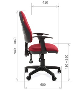 Кресло CHAIRMAN 661 Ткань стандарт 15-11 красная в Ульяновске - предосмотр 2