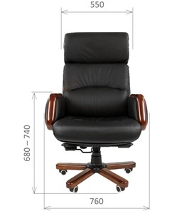 Компьютерное кресло CHAIRMAN 417 кожа черная в Ульяновске - предосмотр 1