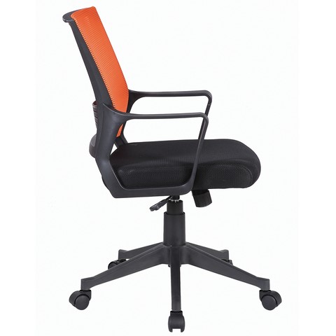 Кресло Brabix Balance MG-320 (с подлокотниками, комбинированное черное/оранжевое) 531832 в Ульяновске - изображение 1