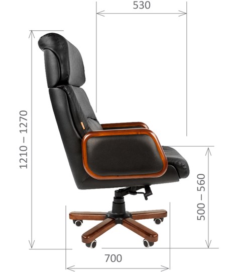Компьютерное кресло CHAIRMAN 417 кожа черная в Ульяновске - изображение 2