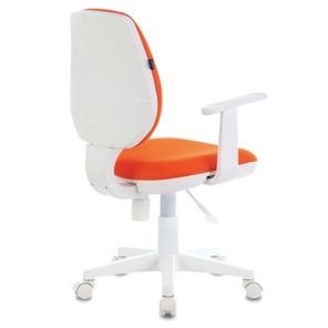 Кресло Brabix Fancy MG-201W (с подлокотниками, пластик белый, оранжевое) 532410 в Ульяновске - предосмотр 2