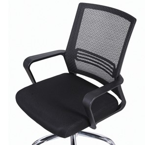 Кресло компьютерное Brabix Daily MG-317 (с подлокотниками, хром, черное) 531833 в Ульяновске - предосмотр 5