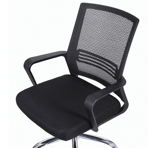 Кресло компьютерное Brabix Daily MG-317 (с подлокотниками, хром, черное) 531833 в Ульяновске - изображение 5
