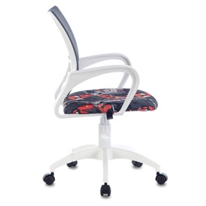 Офисное кресло Brabix Fly MG-396W (с подлокотниками, пластик белый, сетка, серое с рисунком "Graffity") 532404 в Ульяновске - предосмотр 1