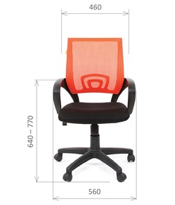 Кресло компьютерное CHAIRMAN 696 black Сетчатый акрил DW66 оранжевый в Ульяновске - предосмотр 1