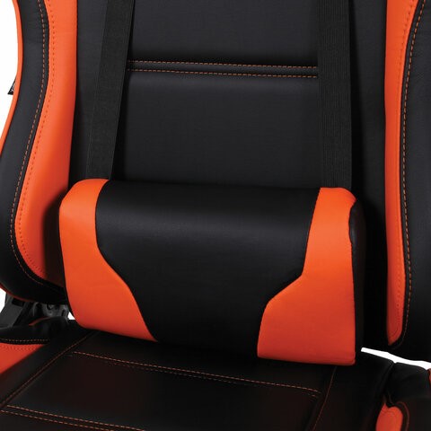Кресло Brabix GT Racer GM-100 (две подушки, экокожа, черное/оранжевое) 531925 в Ульяновске - изображение 7