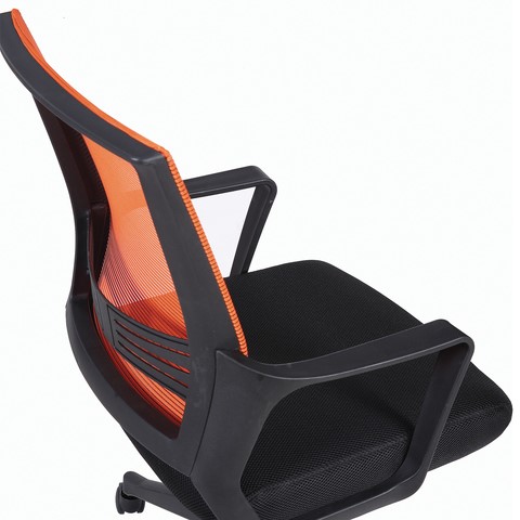 Кресло Brabix Balance MG-320 (с подлокотниками, комбинированное черное/оранжевое) 531832 в Ульяновске - изображение 7