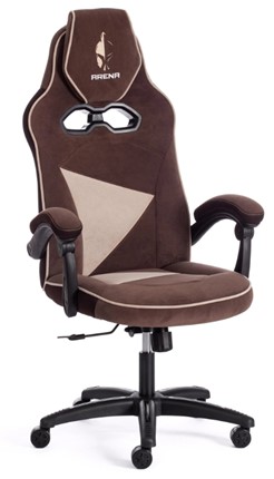 Компьютерное кресло ARENA флок , коричневый/бежевый, 6/7 арт.14130 в Ульяновске - изображение
