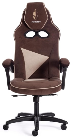 Компьютерное кресло ARENA флок , коричневый/бежевый, 6/7 арт.14130 в Ульяновске - изображение 6