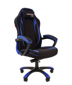 Кресло игровое CHAIRMAN GAME 28 Полиэстер комбинированная ткань синий/черный в Ульяновске - предосмотр