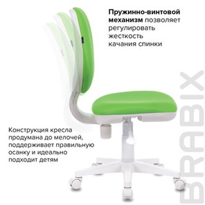 Офисное кресло Brabix Fancy MG-201W (без подлокотников, пластик белый, салатовое) 532414 в Ульяновске - предосмотр 9