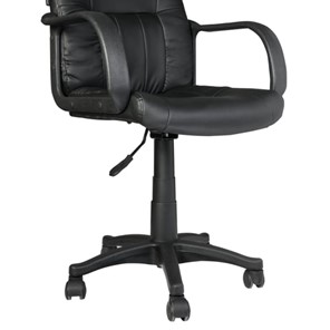 Кресло компьютерное BRABIX "Hit MG-300", с подлокотниками, экокожа, черное, 530864 в Ульяновске - предосмотр 4