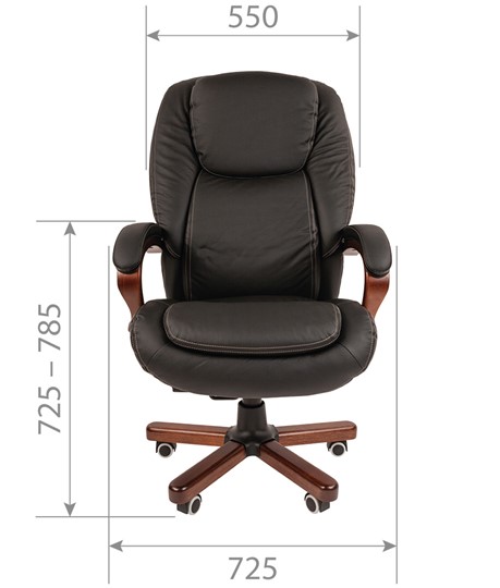 Офисное кресло CHAIRMAN 408 кожа черная в Ульяновске - изображение 1