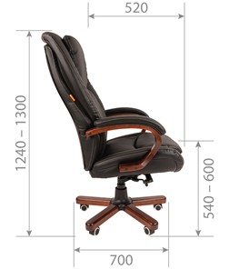 Офисное кресло CHAIRMAN 408 кожа черная в Ульяновске - предосмотр 2
