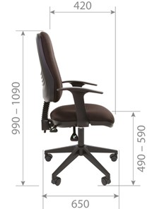 Кресло офисное CHAIRMAN 661 Ткань стандарт 15-21 черная в Ульяновске - предосмотр 4
