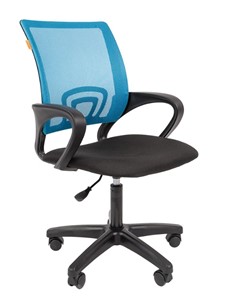 Кресло офисное CHAIRMAN 696 black LT, голубое в Ульяновске