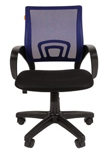 Кресло компьютерное CHAIRMAN 696 black Сетчатый акрил DW61 синий в Ульяновске - предосмотр 1