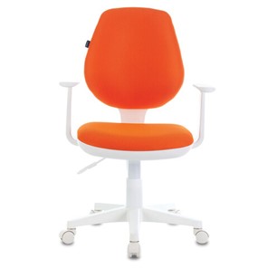 Кресло Brabix Fancy MG-201W (с подлокотниками, пластик белый, оранжевое) 532410 в Ульяновске - предосмотр