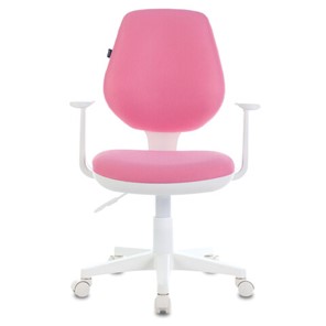 Кресло компьютерное Brabix Fancy MG-201W (с подлокотниками, пластик белый, розовое) 532409 в Ульяновске