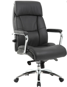 Компьютерное кресло из натуральной кожи BRABIX PREMIUM "Phaeton EX-502", хром, черное, 530882 в Ульяновске