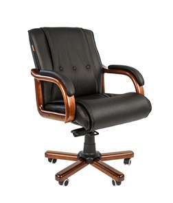 Кресло офисное CHAIRMAN 653M кожа черная в Ульяновске - предосмотр