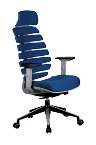 Кресло компьютерное Riva Chair SHARK (Синий/серый) в Ульяновске