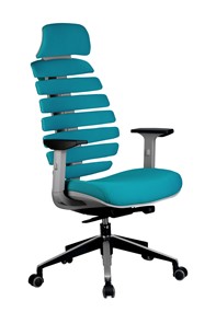 Компьютерное кресло Riva Chair SHARK (Лазурный/серый) в Ульяновске