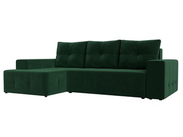 Угловой диван с оттоманкой Перри, Зеленый (велюр) в Ульяновске