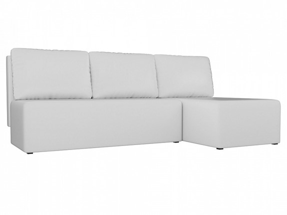 Угловой раскладной диван Поло, Белый (экокожа) в Ульяновске - изображение