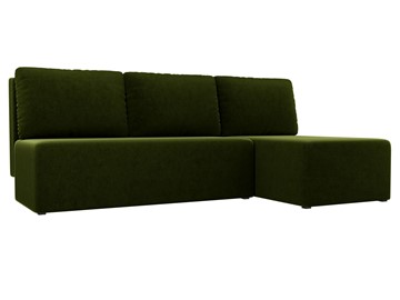 Угловой раскладной диван Поло, Зеленый (микровельвет) в Ульяновске