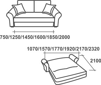 Прямой диван Аккордеон-1, 180 (прямые подлокотники), пруж. Змейка в Ульяновске - предосмотр 2