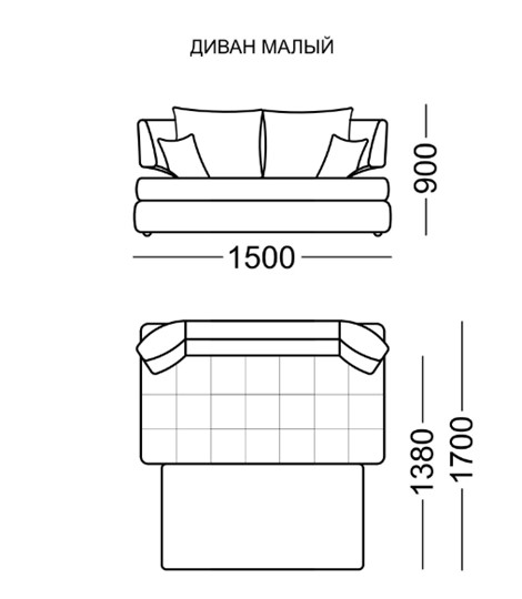 Прямой диван Бруно Элита 50Б малый в Ульяновске - изображение 2