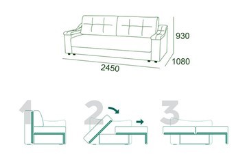 Прямой диван Мальта 3 Тик-так БД в Ульяновске - изображение 6