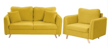 Комплект мебели Бертон желтый диван+ кресло в Ульяновске