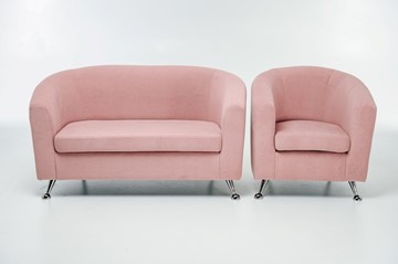 Комплект мебели Брамс  цвет розовый диван 2Д + кресло в Ульяновске