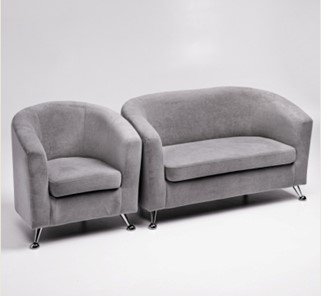 Комплект мебели Брамс  цвет серый диван 2Д + кресло в Ульяновске - предосмотр