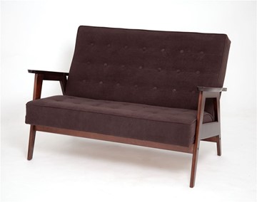 Прямой диван Ретро, двухместный (темный тон / RS32 - коричневый) в Ульяновске
