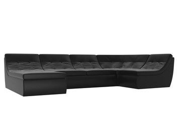 Модульный П-образный диван Холидей, Черный (экокожа) в Ульяновске