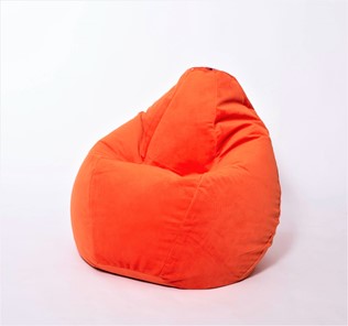 Кресло-мешок Груша большое, велюр однотон, оранжевое в Ульяновске