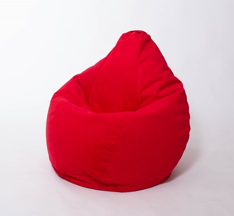 Кресло-мешок Груша большое, велюр однотон, красное в Ульяновске - изображение