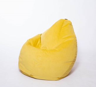 Кресло-мешок Груша большое, велюр однотон, лимонное в Ульяновске