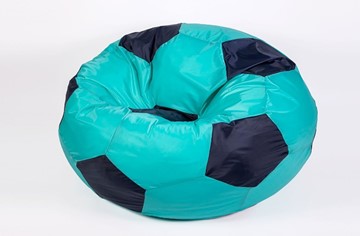 Кресло-мешок Мяч большой, бирюзово-черный в Ульяновске
