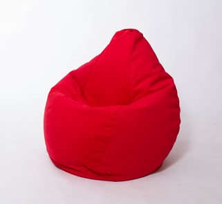 Кресло-мешок Груша малое, велюр однотон, красное в Ульяновске